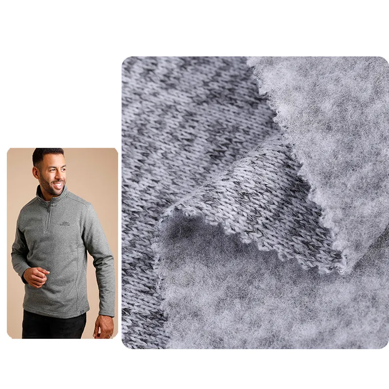 Малый заказ продукции 100% полиэстер грубой вязки катионный свитер флисовая ткань для пальто