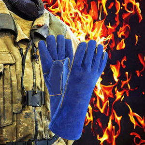 Guantes de Soldadura de Cuero Marrón, Guantes de Trabajo de Seguridad Forrados con Piel de Oveja, Resistentes al Calor y Antideslizantes para Soldadura y Reparación - Product Image 3