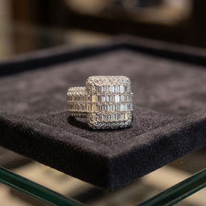KIVORA'S Hot Popular <b>Cross</b> Hiphop Iced Out Baguette Prong Set D Color VVS Moissanite 925 <b>Silver</b> GRA Certified Cuban <b>Ring</b> - Product Image 2