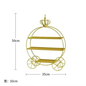 Estante de Metal Dorado para Pastel de Boda, Estante de Té DE LA Tarde, Postre Dim <span class=keywords><strong>Sum</strong></span>, Soporte de Exhibición, Bandeja de Comida para Cupcakes, Decoración para Fiesta de Boda - Product Image 3
