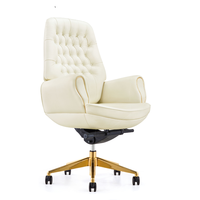 Fauteuil de bureau de direction en cuir de luxe haut de gamme FURICCO avec base en bois