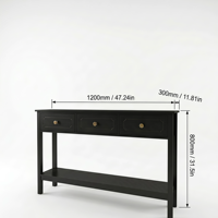 Table d'appoint console en bois de style moderne et luxueux avec 3 tiroirs et 4 pieds, élégante pour meubles de salon et de couloir