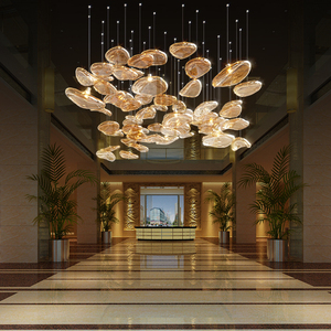 โคมไฟระย้า LED สำหรับตกแต่งภายในสไตล์หรูหรา โครงการสั่งทำพิเศษสำหรับโถงโรงแรม - Product Image 5