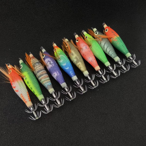 Señuelo de pesca de calamar de hundimiento lento con falda luminosa y anzuelo para aguas poco profundas - Product Image 1