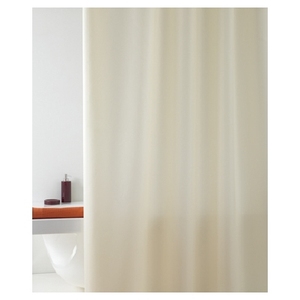 Cortina de ducha de tela de 180 x 200 cm, color beige, de doble cara, para baño - Product Image 1