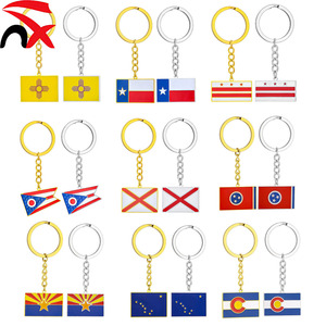 Portachiavi Rettangolari in Metallo con Bandiera Nazionale, Vendita Diretta dalla Fabbrica, Souvenir Patriottici per Uomini e Donne - Product Image 1
