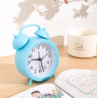 Jam Alarm kecil samping tempat tidur siswa, kartun dengan fitur Radio perangkat bangun Desktop dan suara bel