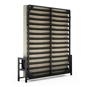 Moderno multifuncional inteligente economia de espaço, madeira branca vertical dobrável escondida parede cama murphy - Product Image 2