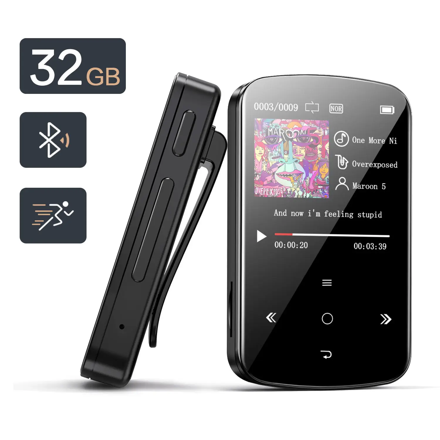Pemutar Musik Mp3 Mp4 Layar Definisi Tinggi Lintas Batas Portabel 32GB untuk Siswa