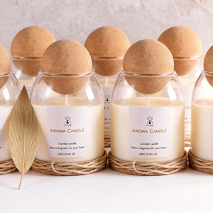 <span class=keywords><strong>Candele</strong></span> Profumate in Sughero a Forma di Sfera di Grande Capacità per Decorazione Interna Senza Fumo - Product Image 2