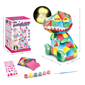 Children DIY Geometric Animal Night Light Creative Color Arts & Crafts <b>Painting</b> Toy Paint Your Own Lamp Kit for Kids - Product Image 5