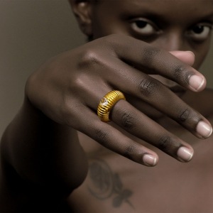 Customized Waterproof Tarnish Free Custom Mexican <strong>Plus</strong> <strong>Size</strong> Laser 18k Gold love Stainless Steel <strong>Rings</strong> with Screw - Product Image 5