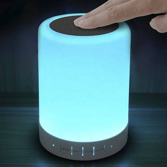 Multifunctional RGB LED for 5.3 Wireless Table Lamp Dimmable Button Control Night Light Radio Rechargeable Plastic 3-5