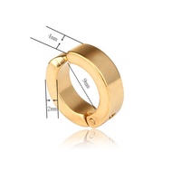 Fausse Boucle d'Oreille en Acier Inoxydable, Clip d'Oreille Cercle, Manchette d'Oreille sans Perçage, Créole à Clipser pour Homme