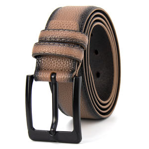 حزام إبزيم من السبائك السوداء عالي الجودة مصمم حديثًا ممزوج برذاذ مطلي PU حزام جينز مقرون عصري - Product Image 5