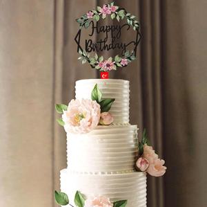 Nouveau Topper de Gâteau d'<span class=keywords><strong>Anniversaire</strong></span> Doré Décorations <span class=keywords><strong>Fleurs</strong></span> Roses <span class=keywords><strong>Joyeux</strong></span> <span class=keywords><strong>Anniversaire</strong></span> Toppers de Gâteau en Acrylique pour Mariage <span class=keywords><strong>Anniversaire</strong></span> Fête Décoration de Gâteau - Product Image 4