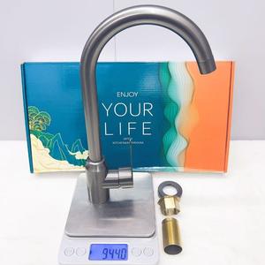 Grifo de Cocina de Acero Inoxidable, Monomando, de Montaje en Encimera, Estilo Moderno, Grifo de Lavabo de un Solo Orificio - Product Image 2