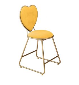 Nordic Creative Heart-Shaped <b>Chair</b> Ironwork Dining <b>Chair</b> Gold <b>Dressing</b> Table <b>Chair</b> Simple Velvet <b>Chair</b> - Product Image 4