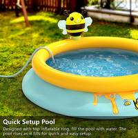 B02 J JLeisure 12010 Bee Spray 3D Piscine gonflable pour enfants en plein air, hors sol, bleue, Sun Club