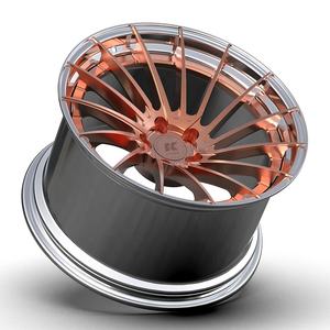 Cerchi Kipardo in Oro Rosa e Cromo, Ruote Forgiate a Due Pezzi con Concavità Profonda e Pneumatici per Auto BMW - Product Image 3