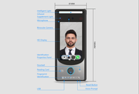 Control de Acceso Biométrico con Reconocimiento Facial IA de 4.5 Pulgadas, WiFi, 4G, con Visión Nocturna y Funciones Impermeables, Software Basado en Web