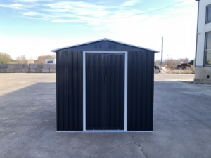 Large Outdoor Storage <strong>Shed</strong> <strong>8</strong> <strong>X</strong> 8FT Galvanized Steel with Sliding Doors Durable Tool Storage for Backyard - Product Image 4
