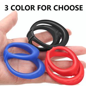 Herbruikbare zachte siliconen penisring seksspeeltje vertraagde ejaculatie penisvergroting voor mannen homoseksuele erectie voor de penis - Product Image 3