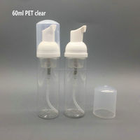 2oz 60 ml Bouteille pompe vide en plastique pour savon mousse 60 ml Bouteille pompe mousse nettoyante pour le visage en PET blanc clair Emballage cosmétique