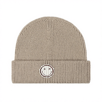 Gorro de Punto Acrílico Vintage Unisex con Logotipo Bordado Personalizado, Gorro de Invierno Cálido con Borde Reforzado, Ideal para Viajes y Playa