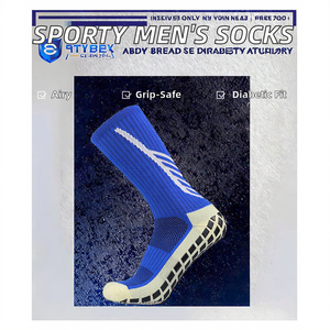 Chaussettes de football sportives antidérapantes pour hommes, motif à pois personnalisé, caractéristiques anti-transpiration et diabétiques, pour le fitness quotidien, bas à revers d'hiver - Product Image 3