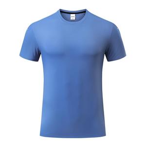 Blue Crew Neck Nylon T-Shirt Quick Dry Sport Jersey For Marathon Training And Work Wear - Product Image 1
