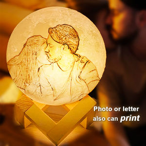 Lampe de nuit lunaire LED à télécommande, 16 couleurs, modèles de charge, pour table de chevet - Product Image 1