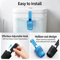 Support de tablette de nettoyage pour réservoir de toilettes, multicolore, suspendu et étanche |   Panier égouttoir réglable en silicone antirouille pour salle de bain