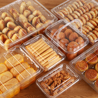 Boîtes d'emballage pour gâteaux, pâtisseries et produits de boulangerie en plastique PET transparent personnalisé jetable, contenants en plastique PET pour gâteaux et biscuits