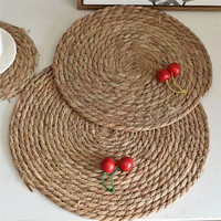 Tissage fait main Nature Jute rotin napperon caboteur jacinthe d'eau paille tressée tapis de Table rond décor à la maison