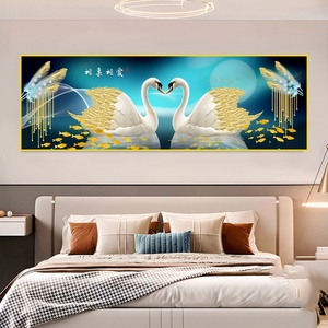 Pintura de Pared Decorativa para el Hogar con LED, Impresión HD Personalizada al por Mayor, Pintura de Porcelana de Cristal, Cuadros para Cabecera, Cuadros de Cisne para Sofá - Product Image 3