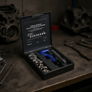 Kit de reparación de roscas M14x1.25 con tornillos de inserción y macho de roscar para roscas dañadas, herramienta de reparación automotriz - Product Image 3