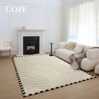 Italienische Luxus Creme Stil Teppich geometrische Muster moderne minimalist ische Schlafzimmer Nachttisch decke für Wohnzimmer Heimgebrauch