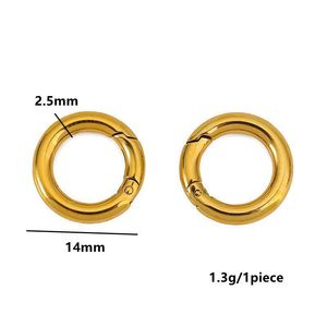 Anillo de resorte redondo de acero inoxidable de 16 mm y 2,5 mm de grosor, eslabón fuerte para llavero de bolso, herrajes para bricolaje - Product Image 3