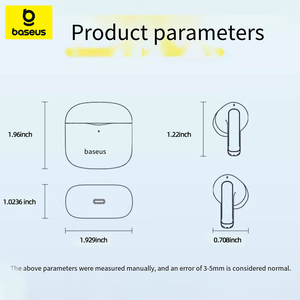 BASEUS E3 Auricolari di Alta Qualità di Seconda Mano per Uso Quotidiano, Cuffie Wireless per Musica e Chiamate, Vestibilità Confortevole - Product Image 2