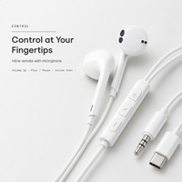 Écouteurs USB-C pour iPhone 17 16 15 Pro Max, écouteurs filaires Type-C avec puce DAC, son numérique Hi-Fi, casque audio