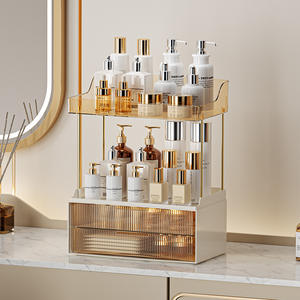 Étagère cosmétique en PET + métal de qualité supérieure | 2 tiroirs | <span class=keywords><strong>Transparent</strong></span>, durable et inodore - Product Image 3