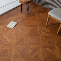Apolloxy Nuevo Artículo Popular, Piso de Parqué de Madera de Ingeniería Multicapa con Patrón de Hoja de Loto en Cuatro Colores