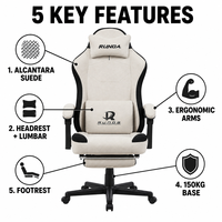 Chaise de bureau pivotante de luxe au design européen, ergonomique, inclinable, réglable en hauteur, avec dossier haut et tissu respirant