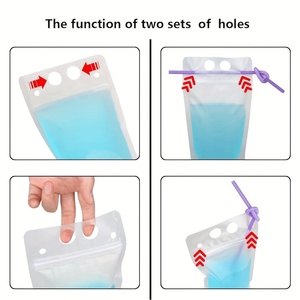 Bolsa de Bebida Transparente de Alta Barrera con Forma, para Líquidos, Jugos, Leche, 700 ml, con Pajita - Product Image 4