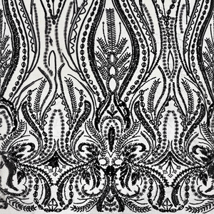 French Italy Multicolor Abstract Geometric Brocade Fabric 100% Acrylic Heavyweight Luxury Wedding Elegant <b>Beaded</b> Pearl Evening - Product Image 6