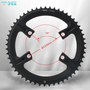 Plateau de pédalier SeeMore pour vélo de route 110BCD, double plateaux 4 bras, ovale rond, 2x10-12S 50/<span class=keywords><strong>34T</strong></span> 52/36T 53/39T, pour Gravel, compatible R9100/R7000/<span class=keywords><strong>R8000</strong></span> - Product Image 2