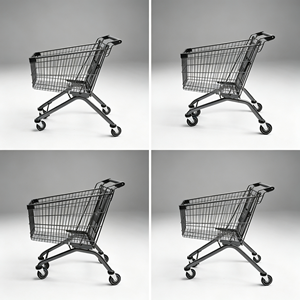 340L Large Capacity Chrome Wire <b>Basket</b> Supermarket Trolley Heavy Duty Silent Swivel Wheel Grocery Retail Store Use Set Kit - Product Image 2