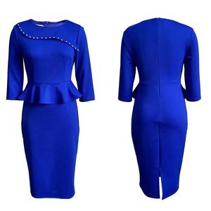 Vestido <span class=keywords><strong>de</strong></span> Verano <span class=keywords><strong>2022</strong></span> con Diseño Moderno, Vestido Tipo Lápiz con Cuentas, Color Sólido, Vestidos <span class=keywords><strong>de</strong></span> Trabajo Ajustados, Vestidos Casuales Elegantes para Mujer <span class=keywords><strong>de</strong></span> Talla Grande - Product Image 4