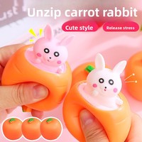 Jouet anti-stress en plastique en forme de carotte, radis ou lapin, à presser, gadget de décompression unisexe pour plus de 14 ans